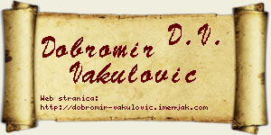 Dobromir Vakulović vizit kartica